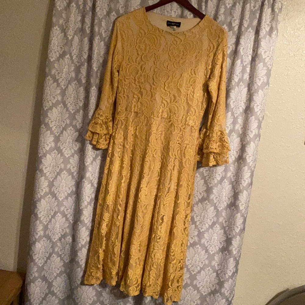 ❌SOLD❌•Yellow Lace Dress Like An Angel Dress•